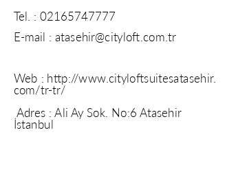 Cityloft 36 Suites iletiim bilgileri